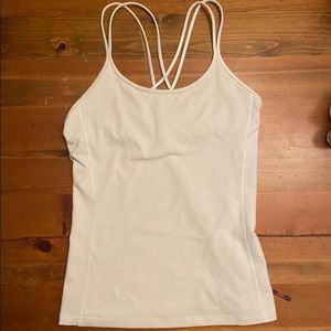Lululemon Built-in-bra white tank top